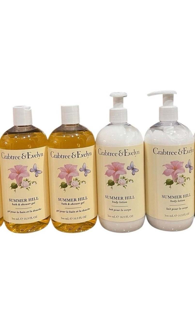 Crabtree & Evelyn Summer Hill16.9oz / 500ml 2 Bath Shower Gel & 2 Lotion